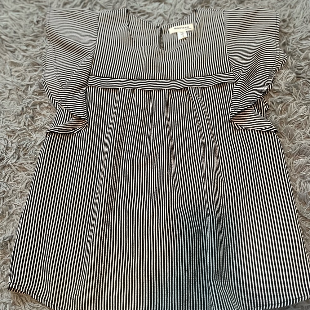 Black & white striped blouse. Loose fitting. Like new.
